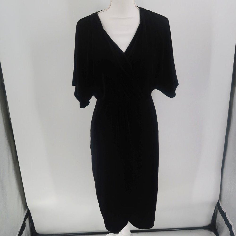 Express Black Velour Short Sleeve Dress Medium